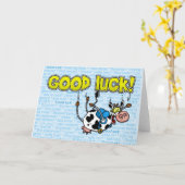 Carte bonne chance vache - skydive (Fleur jaune)