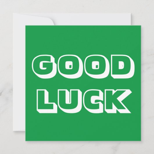 Carte Bonne chance, vert blanc (Devant)