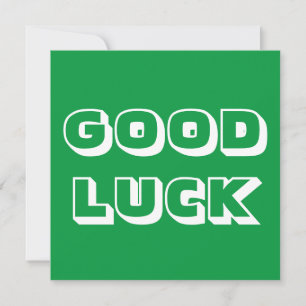 Carte Bonne chance, vert blanc