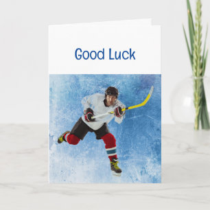 Carte Bonne chance veut le sport de hockey sur glace