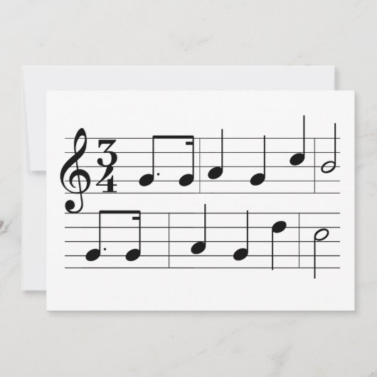 Carte Bonne Chanson d'anniversaire Notes musicales Parti (Devant)