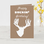 Carte Bonne Chasse d'anniversaire Buckin (Fleur jaune)