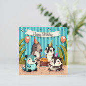 Carte Bonne coutume d'anniversaire (Debout devant)