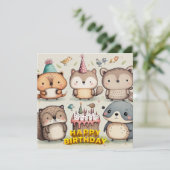 Carte Bonne coutume d'anniversaire (Debout devant)