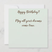 Carte Bonne coutume d'anniversaire (Dos)