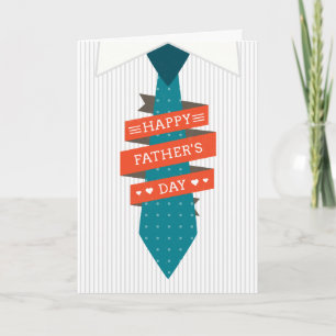 Carte Bonne Cravate de Fête des pères avec chemise rayée