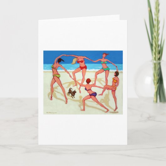 Carte Bonne Danse - Filles en vacances à la plage! (Devant)
