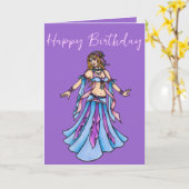 Carte Bonne danseuse du ventre d'anniversaire (Fleur jaune)