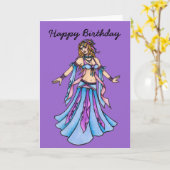Carte Bonne danseuse du ventre d'anniversaire (Fleur jaune)