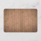 Carte bonne de souhait rustique en bois (Dos)