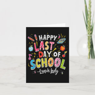 Carte Bonne Dernière Journée De L'École Déjeuner Lady De
