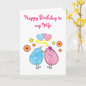 Carte Bonne épouse d'anniversaire (Fleur jaune)