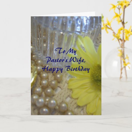 Carte Bonne épouse du pasteur d'anniversaire - Daisy (Fleur jaune)