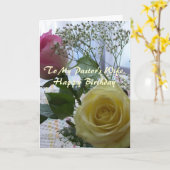Carte Bonne épouse du pasteur d'anniversaire - Roses (Fleur jaune)