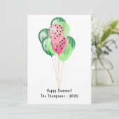 Carte Bonne été Watermelon Balloons Salutation (Debout devant)