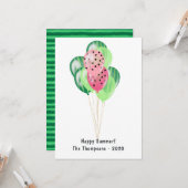 Carte Bonne été Watermelon Balloons Salutation (Devant/Arrière en situation)
