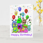 Carte Bonne fête Alien d'anniversaire (Fleur jaune)