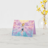 Carte Bonne fête blonde pour les petites filles (Fleur jaune)