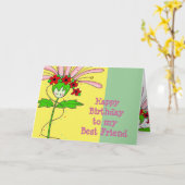 Carte Bonne fête d'anniversaire (Fleur jaune)