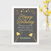 Carte Bonne fête d'anniversaire (Fleur jaune)