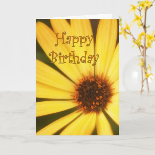 Carte Bonne fête d'anniversaire (Fleur jaune)