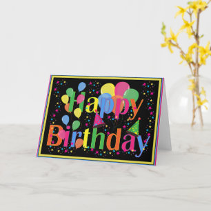 Carte Bonne fête d'anniversaire colorée