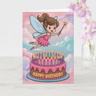 Carte Bonne fête d'anniversaire Fée de dessin