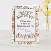 Carte Bonne fête d'anniversaire Fleurs amies Béni Person (Fleur jaune)
