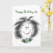 Carte Bonne fête d'anniversaire Sis (Fleur jaune)