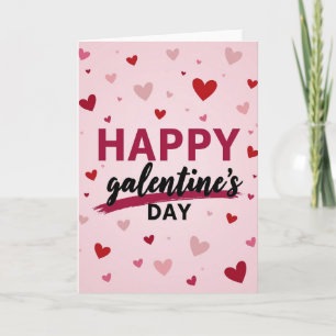 Carte Bonne Fête de la Galentine aux cœurs mats