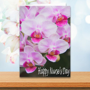 Carte Bonne Fête des Infirmières aux Orchidées Ros
