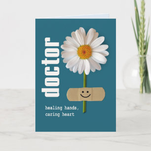 Carte Bonne fête des médecins. Smiling Daisy Personnalis