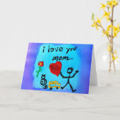 Carte Bonne fête des mères (Fleur jaune)