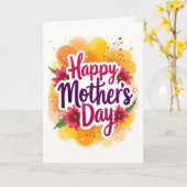 Carte Bonne fête des Mères (Fleur jaune)