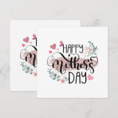 Carte Bonne fête des mères 2025 mignonne florale pour le (Devant / Derrière)