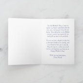 Carte Bonne Fête des mères à la fille en Bleu Bleu Blanc (Intérieur)