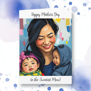 Carte Bonne fête des mères à la maman la plus douce