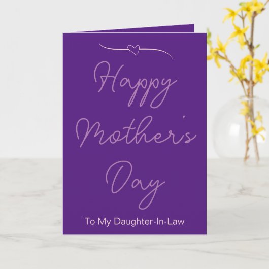 Carte Bonne fête des mères à ma belle-fille violet (Fleur jaune)