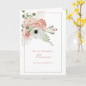 Carte Bonne Fête Des Mères À Ma Nièce Pastel Fleur Rusti (Fleur jaune)