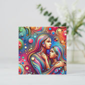 Carte Bonne fête des mères | Abstrait coloré (Debout devant)