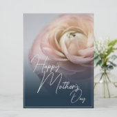 Carte Bonne fête des mères avec Big Rose rose (Debout devant)