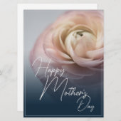 Carte Bonne fête des mères avec Big Rose rose (Devant / Derrière)
