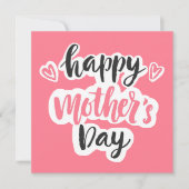 Carte Bonne fête des mères Belle typographie (Devant)