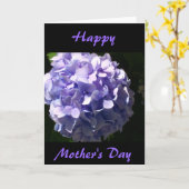 Carte Bonne fête des mères - Blue Hydrangea (Fleur jaune)
