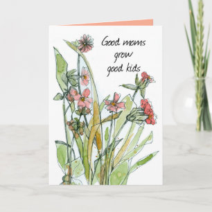 Carte Bonne Fête des Mères Bonne Maman Fleur sauvage