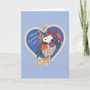 Carte Bonne fête des Mères   Bouquet de cœur de Snoopy M