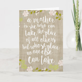 Carte Bonne fête des mères Burlap Garden Floral Card