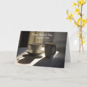 Carte Bonne fête des mères Cher ami, tasses (Fleur jaune)