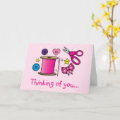 Carte Bonne fête des mères coudre (Fleur jaune)