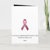 Carte Bonne fête des mères de naissance ! (Dos)